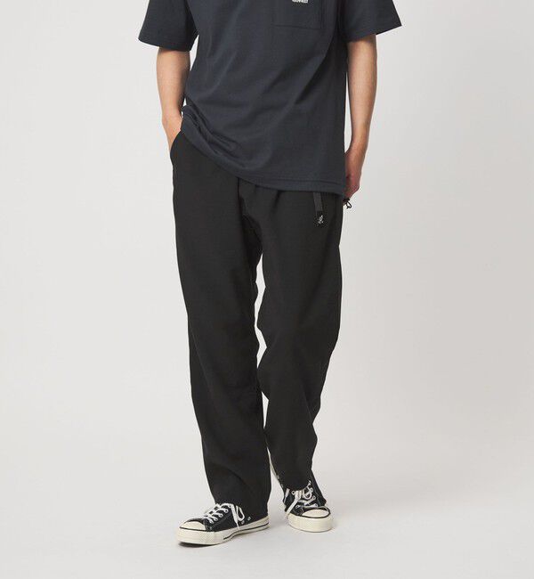 UNITED ARROWS green label relaxing「【別注】＜Gramicci＞麻 ブレンド ワイドテーパード イージーパンツ」|その他|BLACK