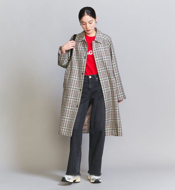 BEAUTY&YOUTH UNITED ARROWS「ステンカラー チェックコート」|ステンカラーコート|MD.GRAY