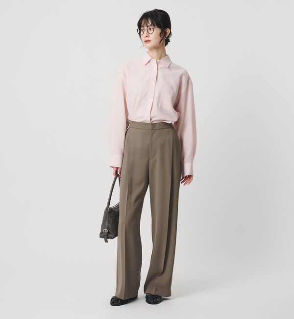 BEAUTY&YOUTH UNITED ARROWS「【WEB限定 Wardrobe DAILY MINIMAL】ダブルクロス タックワイドストレートパンツ ウォッシャブル」|スラックス|