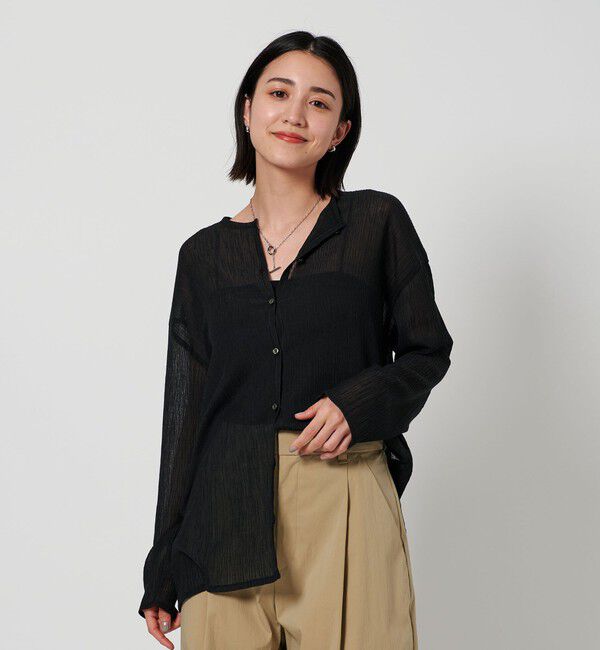 BEAUTY&YOUTH UNITED ARROWS「クレープ クルーネックカーディガン」|カーディガン|