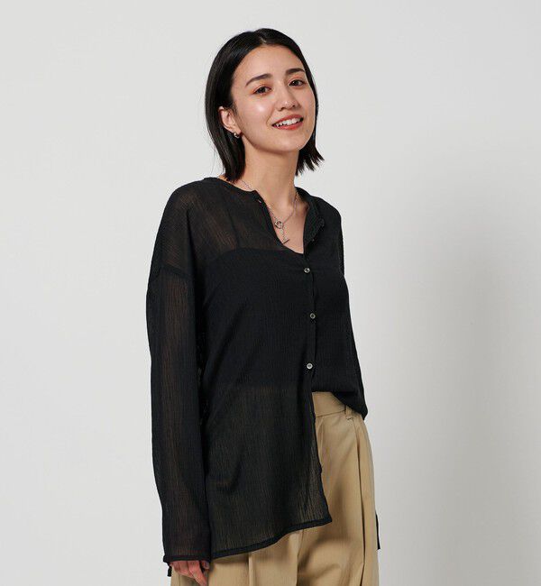 BEAUTY&YOUTH UNITED ARROWS「クレープ クルーネックカーディガン」|カーディガン|