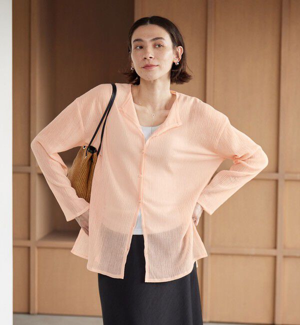 BEAUTY&YOUTH UNITED ARROWS「クレープ クルーネックカーディガン」|カーディガン|