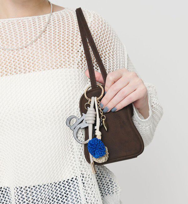 BEAUTY&YOUTH UNITED ARROWS「＜VIOLAd&rsquo;ORO＞ポンポン ロゴ バッグチャーム」|キーケース|LT.GRAY