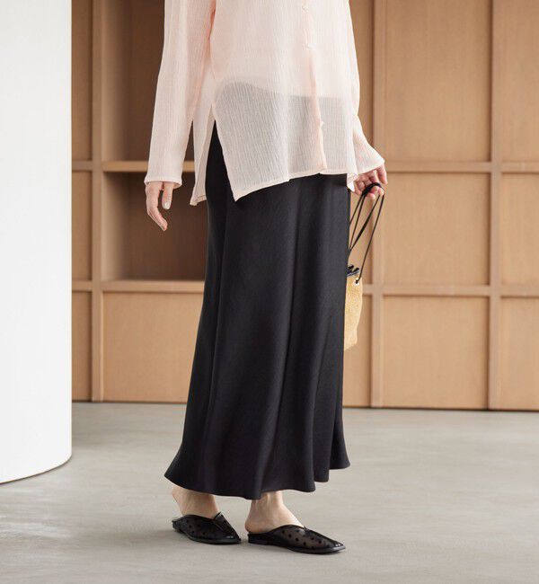 BEAUTY&YOUTH UNITED ARROWS「ポリエステルサテン マーメイドフレアスカート 」|スカート|BLACK