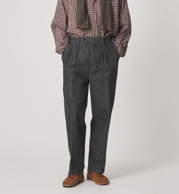 STEVEN ALAN「＜Steven Alan＞ 13.5oz デニム インツープリーツ ドレス トラウザーズ」|スラックス|