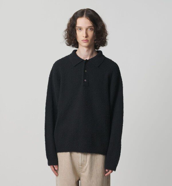 MONKEY TIME「コットン ナイロン カールヤーン ポロシャツ」|ニット・セーター|