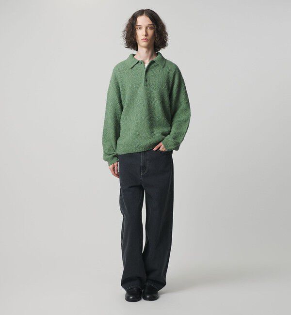 MONKEY TIME「コットン ナイロン カールヤーン ポロシャツ」|ニット・セーター|