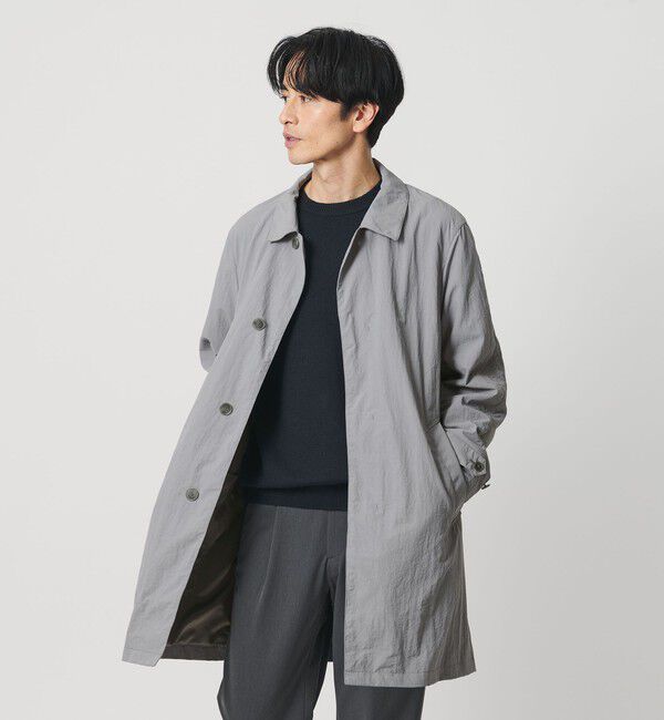 BEAUTY&YOUTH UNITED ARROWS「PERTEX ナイロン バルマカン コート 撥水」|ステンカラーコート|LT.GRAY