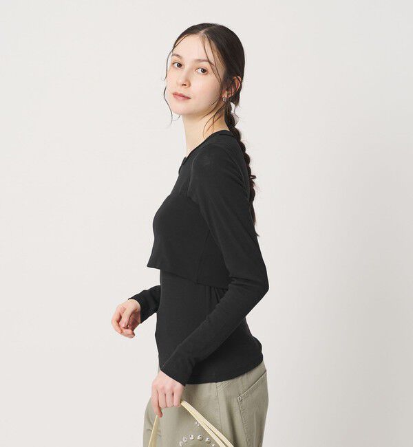 BEAUTY&YOUTH UNITED ARROWS「コットンポリウレタン ロングスリーブカットソー&バンドゥ」|Tシャツ・カットソー|BLACK