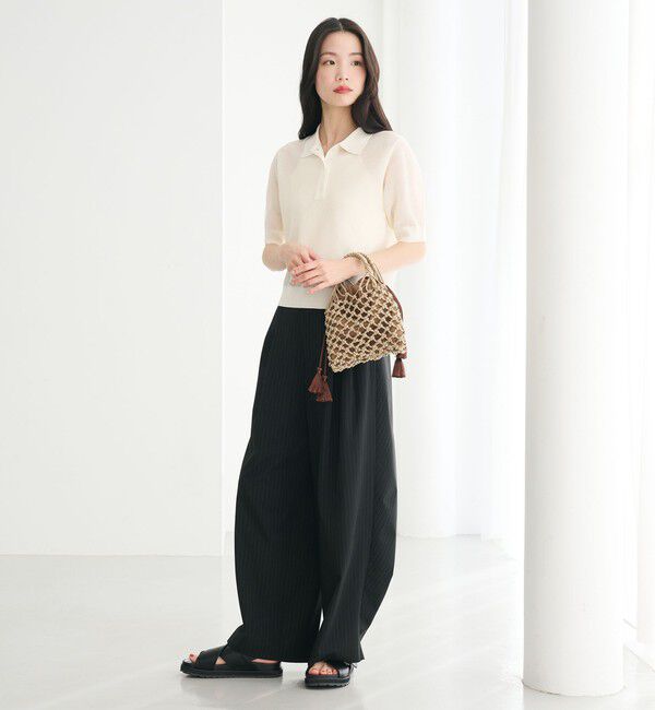 BEAUTY&YOUTH UNITED ARROWS「メタルコード ネット フリンジ ドロストバッグ」|かごバッグ|