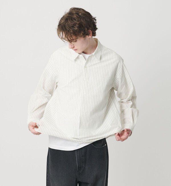 BEAUTY&YOUTH UNITED ARROWS「TYP ワッシャー ピンストライプ プルオーバーシャツ 」|シャツ・ブラウス|