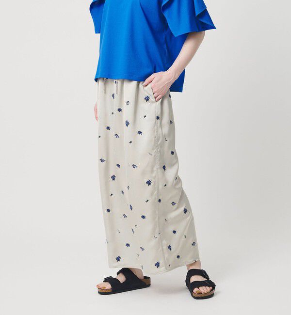 BEAUTY&YOUTH UNITED ARROWS「フラワー エンブロイダリー ドローストリング スカート ウォッシャブル」|スカート|