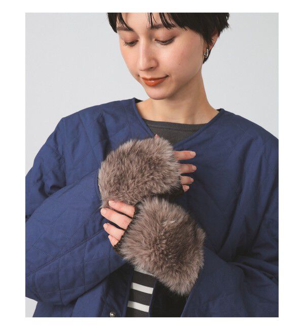 Ray BEAMS 「フェイクファー グローブ」|手袋|GREY