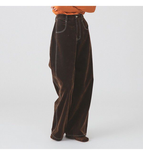 Ray BEAMS 「フロッキー デニム ワイド パンツ」|デニム|