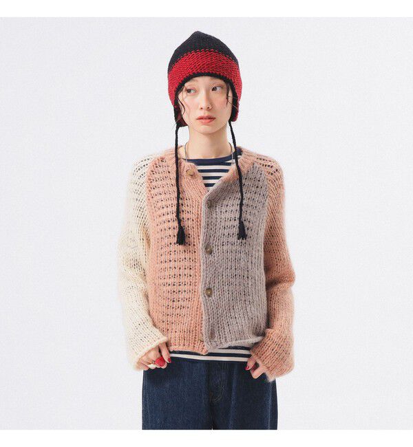 BEAMSBOY「モヘア クレイジー カーディガン」|ニット・セーター|IVORY