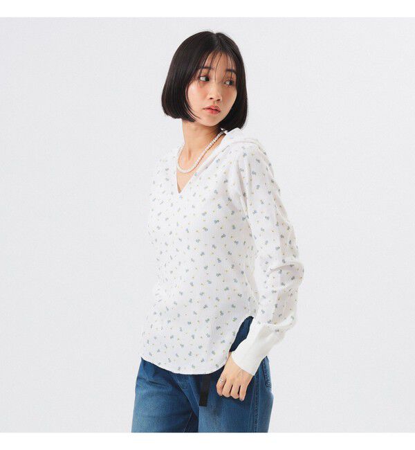 BEAMSBOY「フラワー サーマル パーカー」|Tシャツ・カットソー|OFF_WHT