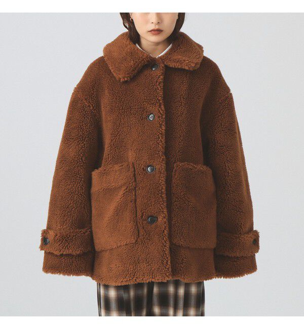 Ray BEAMS 「ボア ビッグ ポケット ハーフ コート」|ダッフルコート|