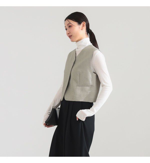 Demi-Luxe BEAMS 「ヒヨク Vネック ショートジレ」|ダウン|