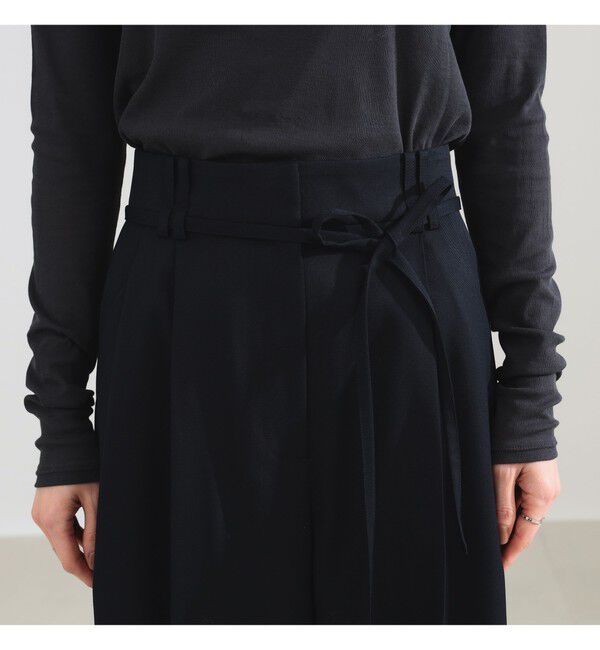 Demi-Luxe BEAMS 「ポリエステル ウール 2ループ ワイドパンツ」|チノ|