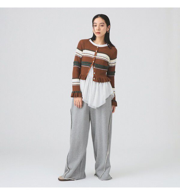 Ray BEAMS 「リブ マルチボーダー カーディガン」|カーディガン|