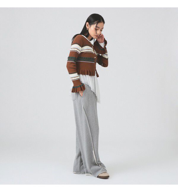 Ray BEAMS 「リブ マルチボーダー カーディガン」|カーディガン|