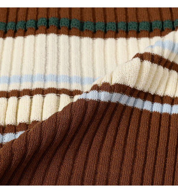 Ray BEAMS 「リブ マルチボーダー カーディガン」|カーディガン|