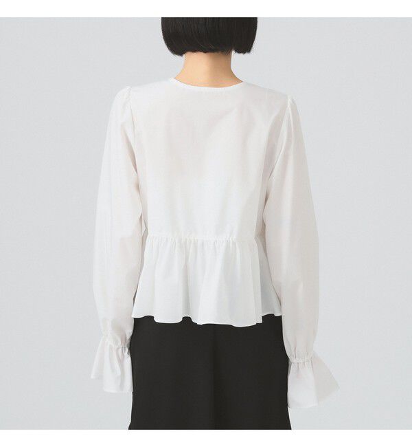 Ray BEAMS 「ギャザー ペプラム Vネック ブラウス」|シャツ・ブラウス|