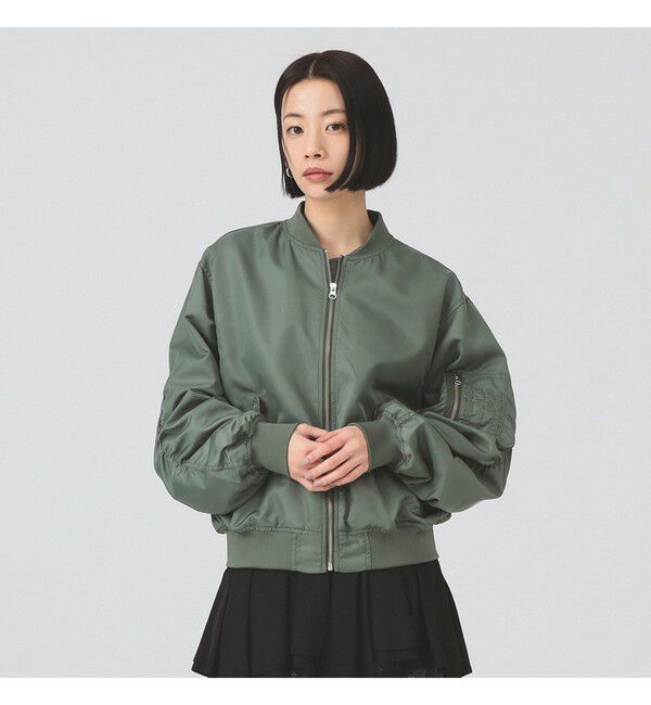 Ray BEAMS 「ギャザー アーム MA-1」|ブルゾン・スタジャン|OLIVE