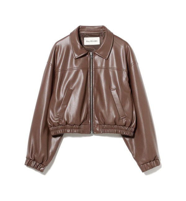 Ray BEAMS 「フェイクレザー ジップ ブルゾン」|ブルゾン・スタジャン|