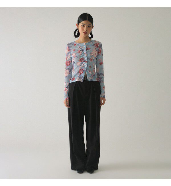 Ray BEAMS 「シアー フラワープリント カーディガン」|カーディガン|