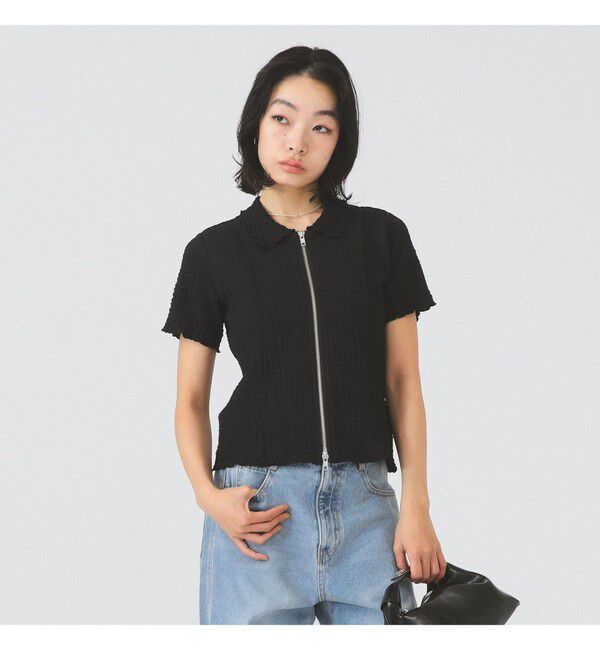 Ray BEAMS 「リブ ジップ ポロ カーディガン」|カーディガン|