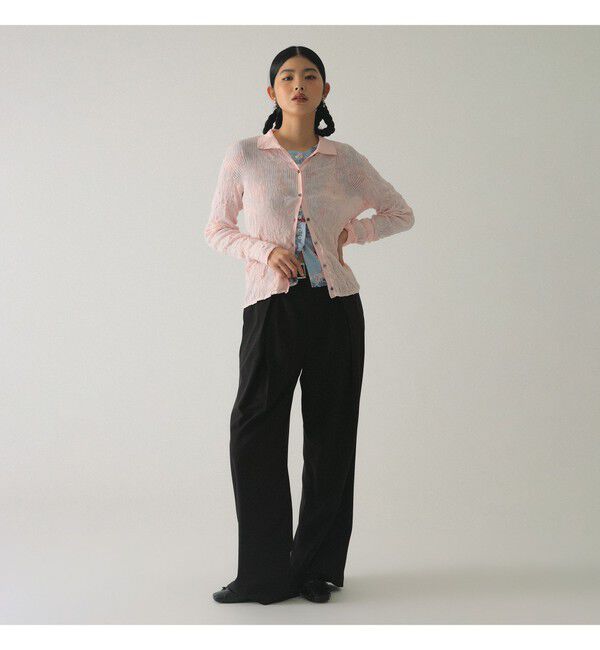 Ray BEAMS 「シアー リブ ニット ポロ カーディガン」|ニット・セーター|