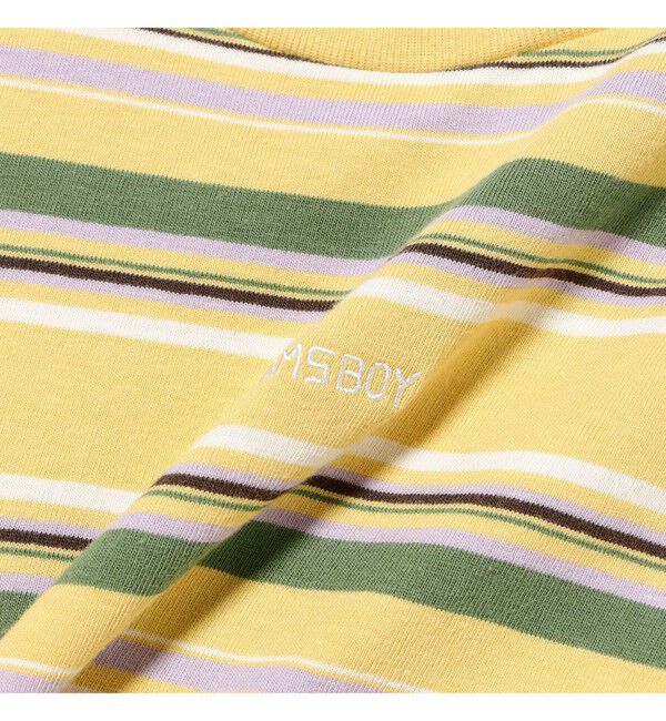 BEAMSBOY「エンブロイダリー マルチボーダー ショートスリーブ Tシャツ」|Tシャツ・カットソー|