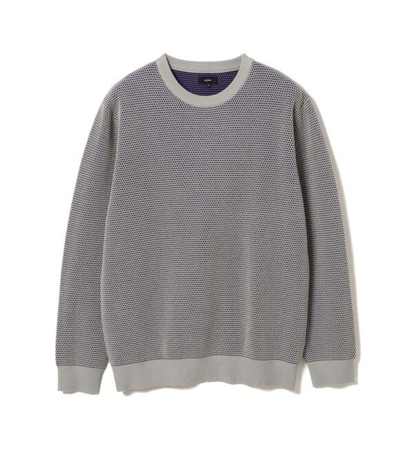 BEAMS「12ゲージ リブ ワッフル クルーネック ニット」|ニット・セーター|