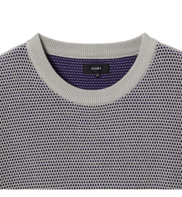 BEAMS「12ゲージ リブ ワッフル クルーネック ニット」|ニット・セーター|