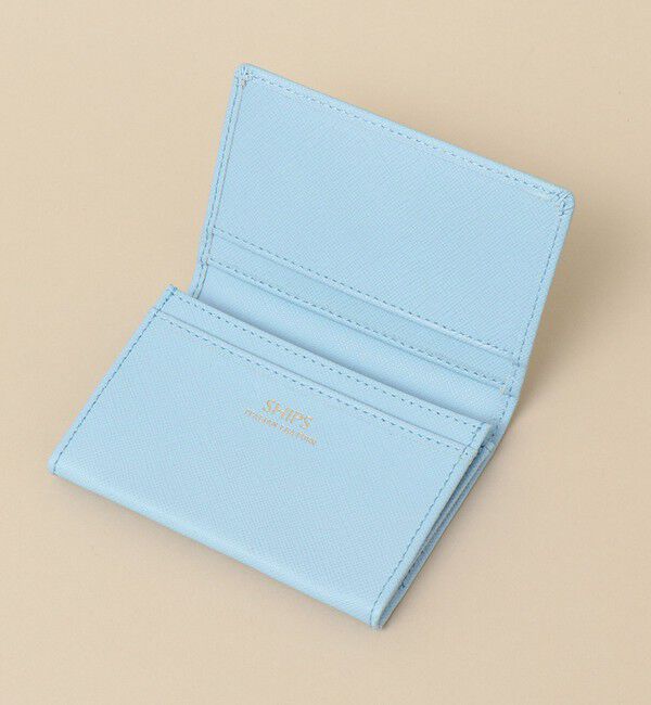 SHIPS「SHIPS:【SAFFIANO LEATHER】イタリアンレザー  カードケース （名刺入れ）」|名刺入れ・カードケース|ライトブルー