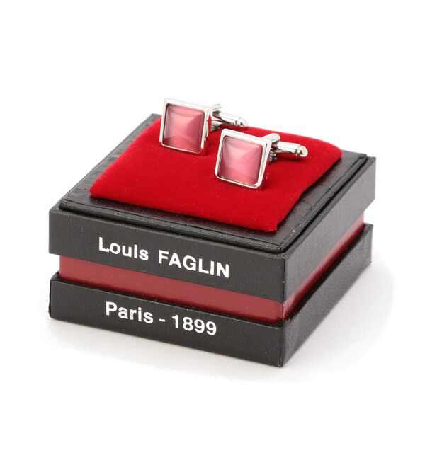 SHIPS「LOUIS FAGLIN: スクエア カフスリンクス」|ネクタイピン・カフスボタン|ワインレッド