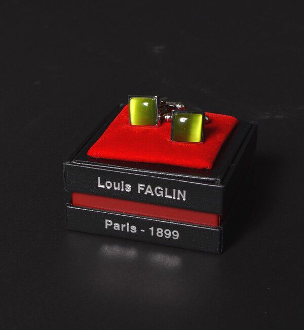 SHIPS「LOUIS FAGLIN: スクエア カフスリンクス」|ネクタイピン・カフスボタン|ライム