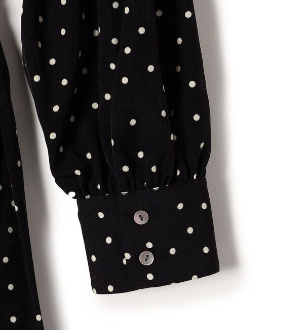 SHIPS for women「〈手洗い可能〉ドット / 花柄 バンドカラー サイド プリーツ ワンピース」|ワンピース|