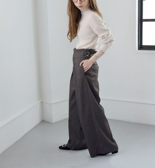 quaranciel「quaranciel:〈手洗い可能〉コットン タートルネック リブ ニット」|ニット・セーター|