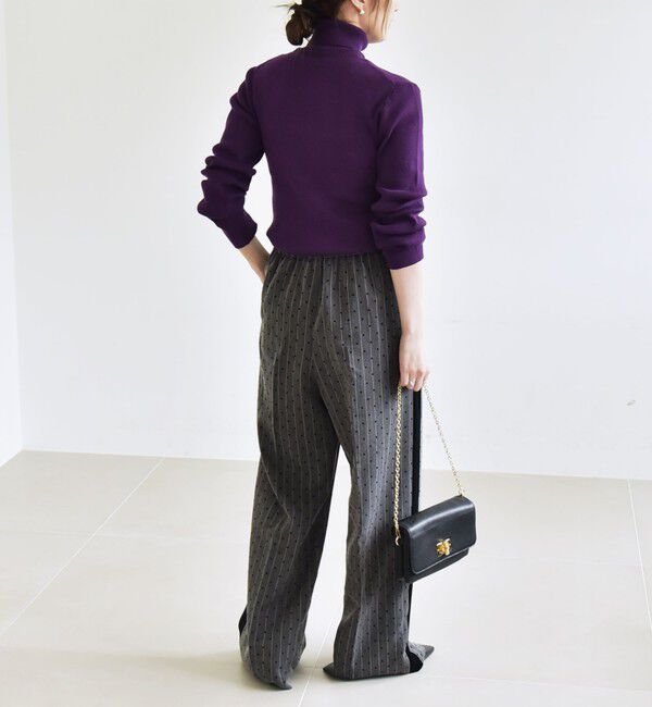 quaranciel「quaranciel:〈手洗い可能〉コットン タートルネック リブ ニット」|ニット・セーター|