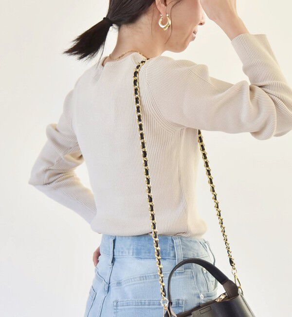 quaranciel「quaranciel:〈手洗い可能〉コットン リブ クルーネック ニット」|ニット・セーター|