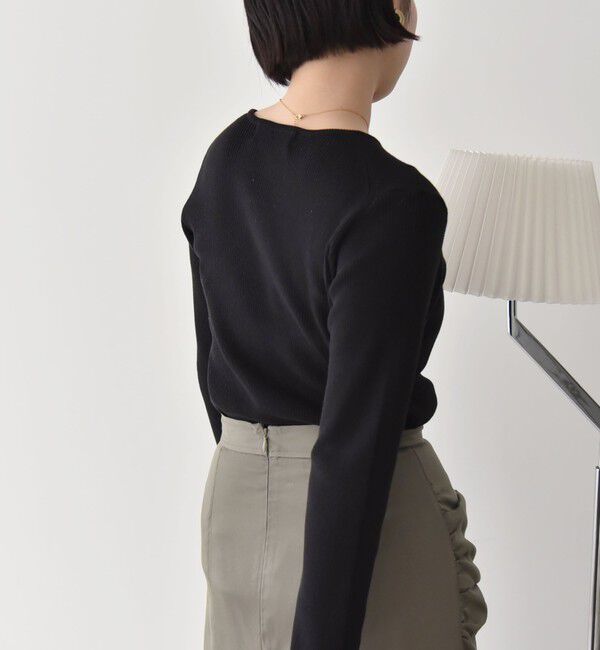 quaranciel「quaranciel:〈手洗い可能〉コットン リブ クルーネック ニット」|ニット・セーター|