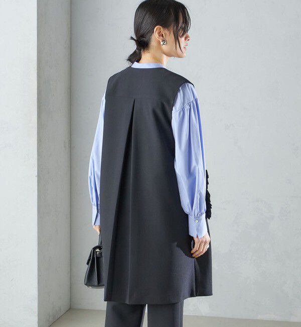 SHIPS for women「【SHIPS別注】kaene:〈洗濯機可能〉ハイストレッチ ダンボール フリル ジレ」|ベスト・ジレ|