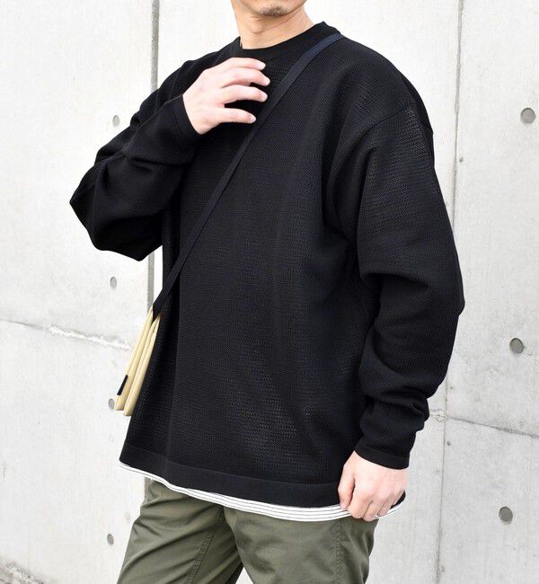 SHIPS any「SHIPS any: 〈手洗い可能・軽量〉 スポンディッシュ クルーネック ニット◇」|ニット・セーター|ブラック