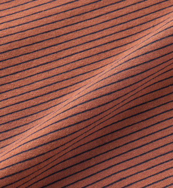 SHIPS any「SHIPS any: マイクロボーダー ミニ裏毛 ライト スウェット ライク Tシャツ◇」|Tシャツ・カットソー|