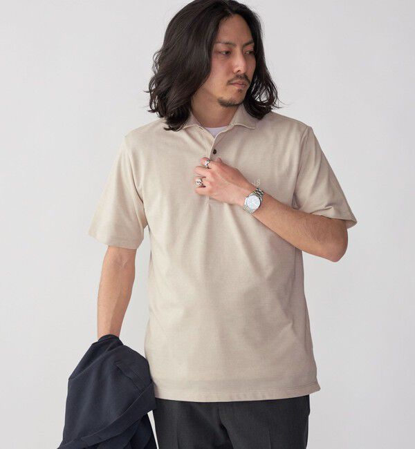 SHIPS「【WEB限定】SHIPS:〈吸水速乾〉ドライピケ ワンポイント ロゴ ワイドカラー ポロシャツ」|ポロシャツ|