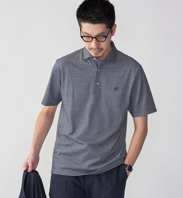 SHIPS「【WEB限定】SHIPS:〈吸水速乾〉ドライピケ ワンポイント ロゴ ワイドカラー ポロシャツ」|ポロシャツ|