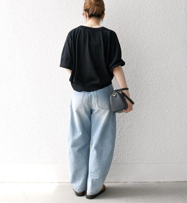 SHIPS any「SHIPS any:〈手洗い可能〉リネン ミックス ワイド パフ クルーネック シアー カーディガン」|カーディガン|