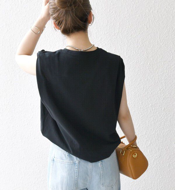 SHIPS any「《一部追加予約》SHIPS any:〈抗菌防臭/洗濯機可能〉USAコットン ラウンドヘム ノースリーブ TEE」|Tシャツ・カットソー|